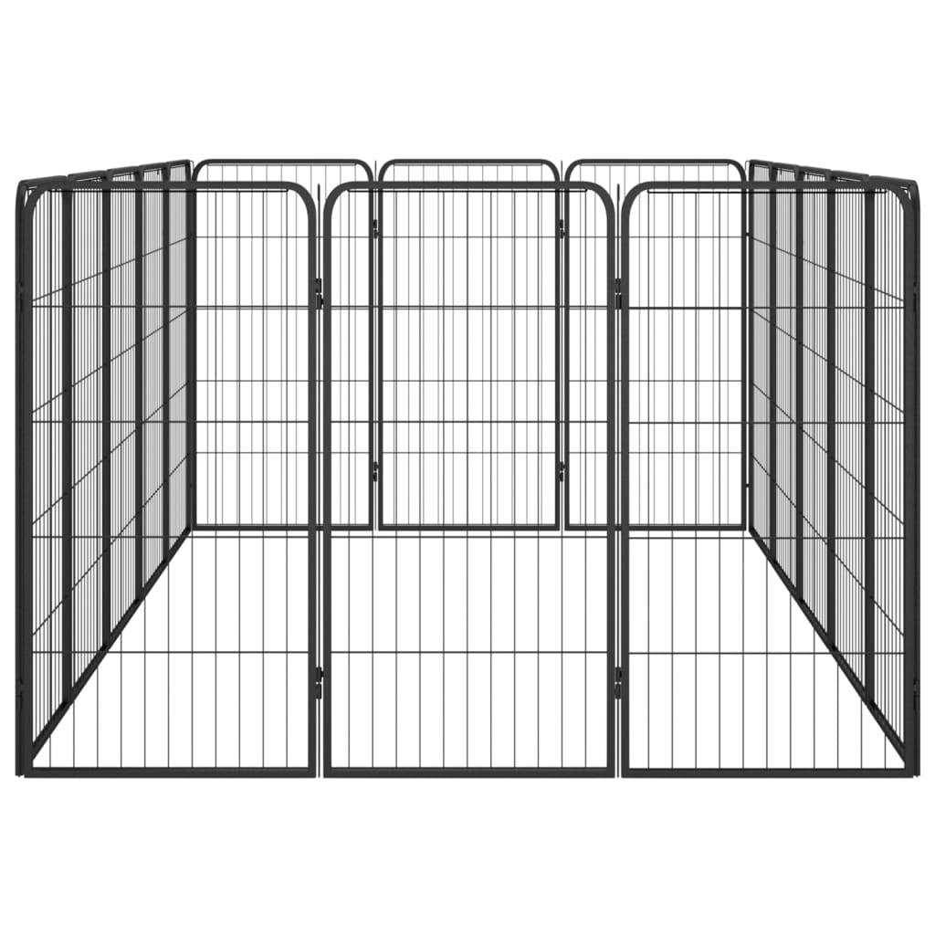 Vidaxl - Parc pour chien 16panneaux Noir 50x100cm Acier enduit de poudre vidaXL 3115960 - Imagen 5