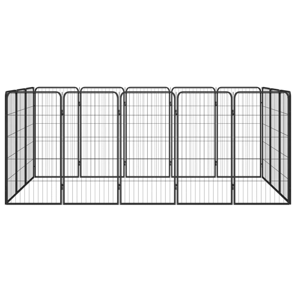Vidaxl - Parc pour chien 16panneaux Noir 50x100cm Acier enduit de poudre vidaXL 3115960 - Imagen 2