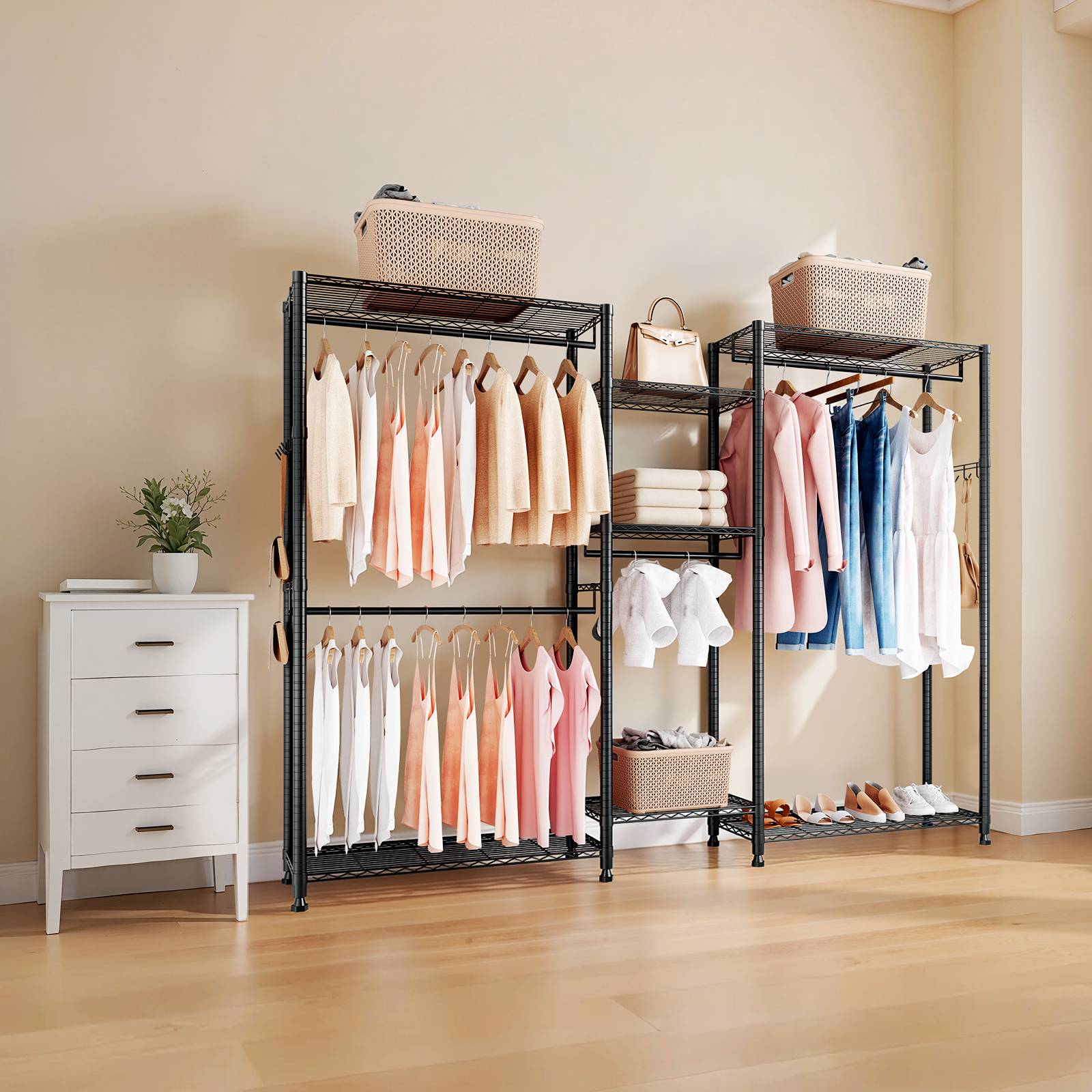 VEVOR Portant à Vêtements Penderie Réglable avec 4 Tringles pour Chambre Magasin - Image 8