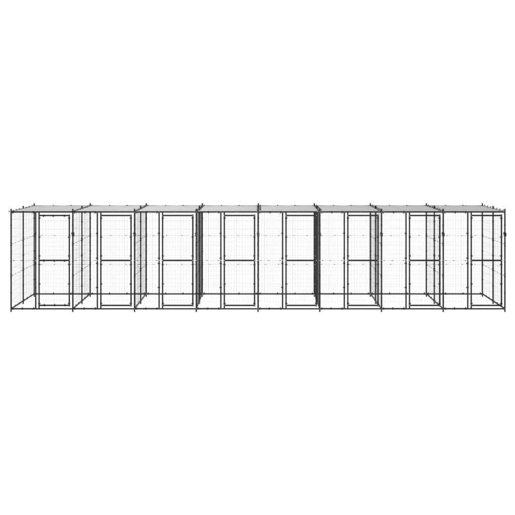 Helloshop26 - Chenil extérieur cage enclos parc animaux chien extérieur acier avec toit 19,36 m² - Imagen 3