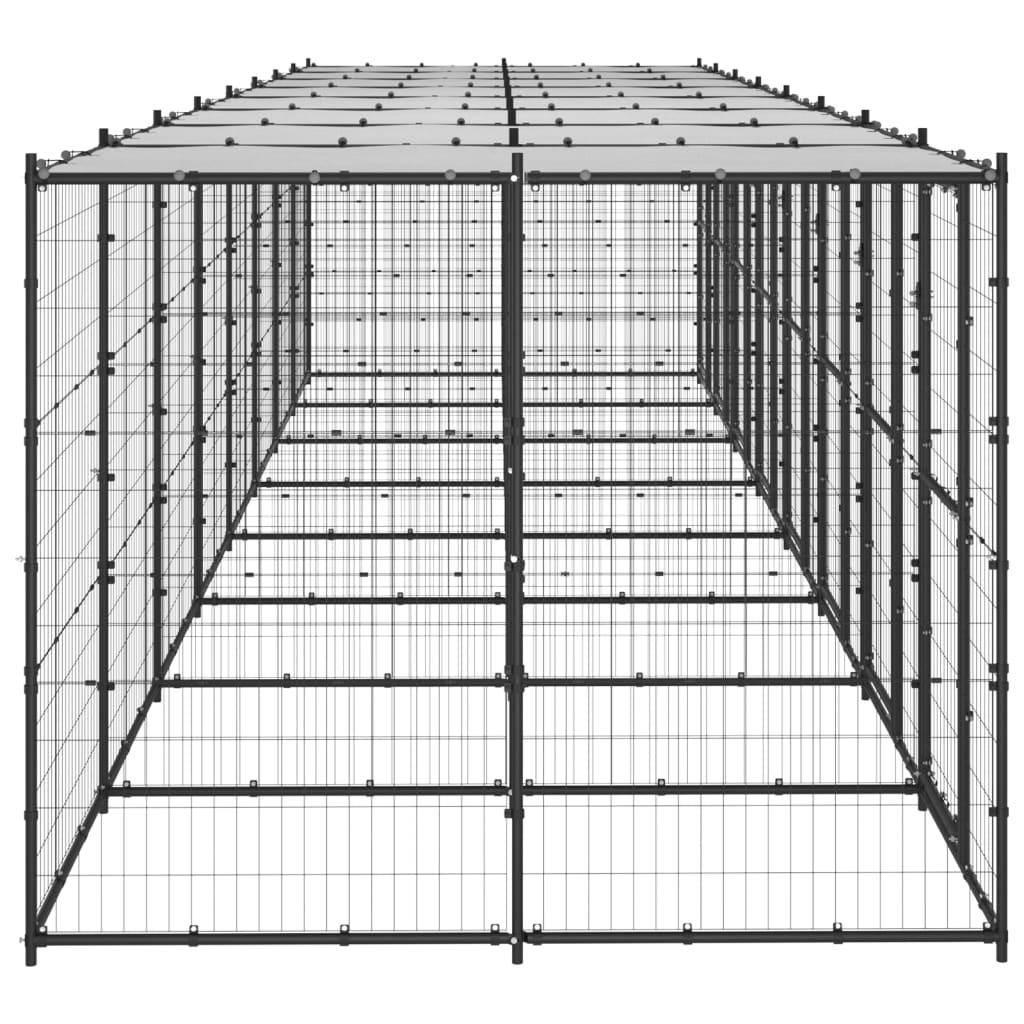 Helloshop26 - Chenil extérieur cage enclos parc animaux chien extérieur acier avec toit 19,36 m² - Imagen 4