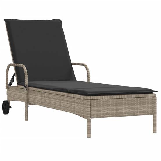 Lot 2 Lits Jardin Rotin Synthétique Gris Clair Matelas Foncés Piscine à Roues – ComfortXL Outdoor Living - Image 3