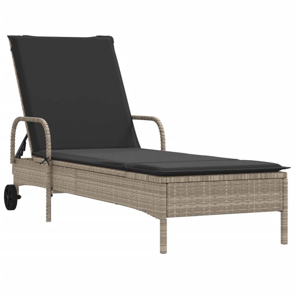 Lot 2 Lits Jardin Rotin Synthétique Gris Clair Matelas Foncés Piscine à Roues – ComfortXL Outdoor Living - Image 3