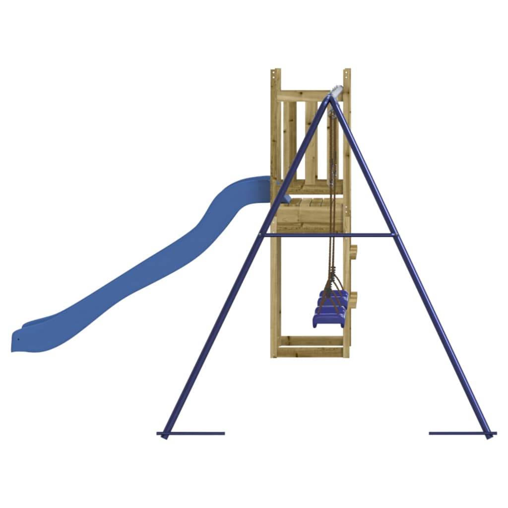 Helloshop26 - Aire de jeux d'extérieur balançoires toboggan portiques robuste jeux jardin 308 x 321 x 169 cm bois de pin imprégné - Imagen 4