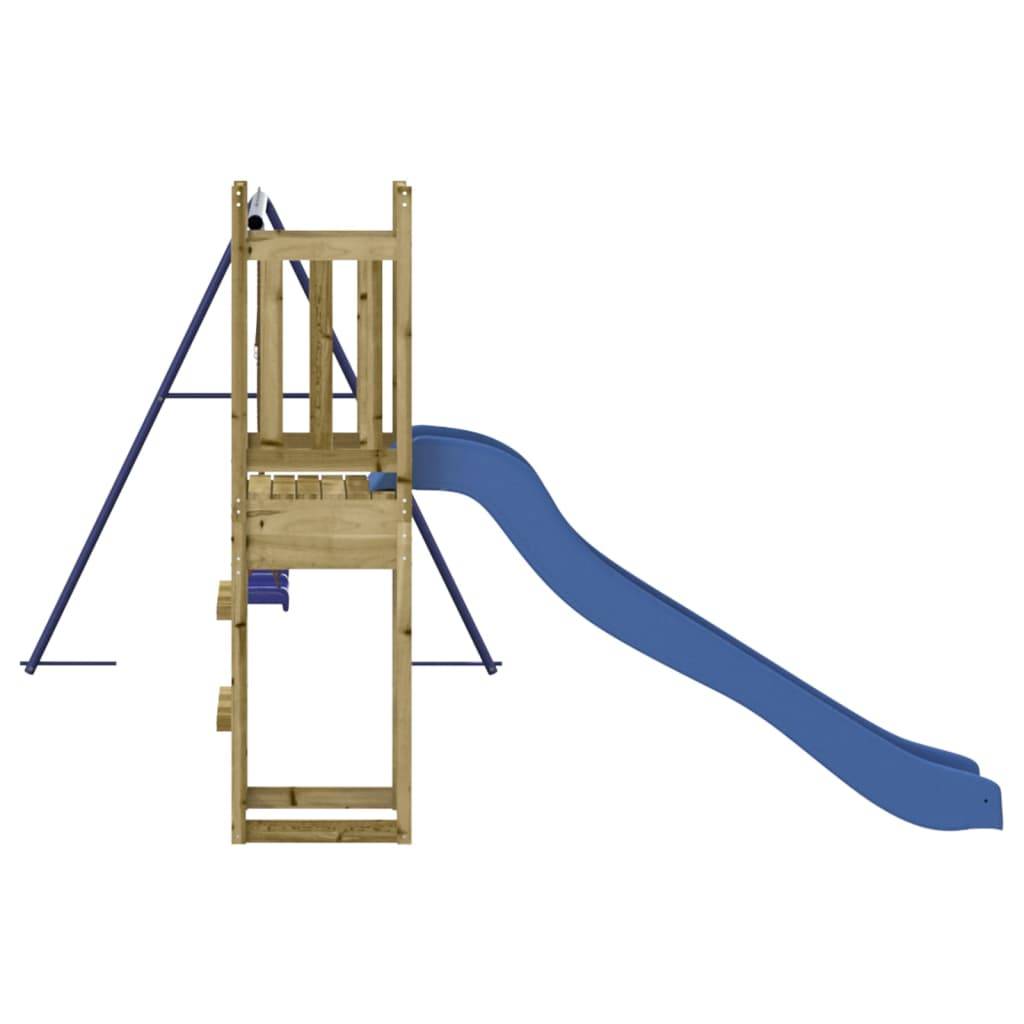 Helloshop26 - Aire de jeux d'extérieur balançoires toboggan portiques robuste jeux jardin 308 x 321 x 169 cm bois de pin imprégné - Imagen 5