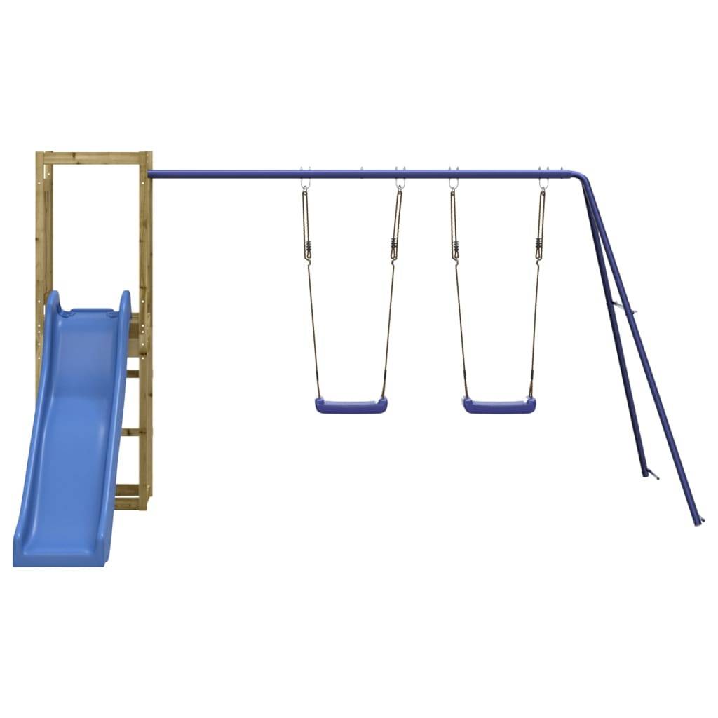 Helloshop26 - Aire de jeux d'extérieur balançoires toboggan portiques robuste jeux jardin 308 x 321 x 169 cm bois de pin imprégné - Imagen 3