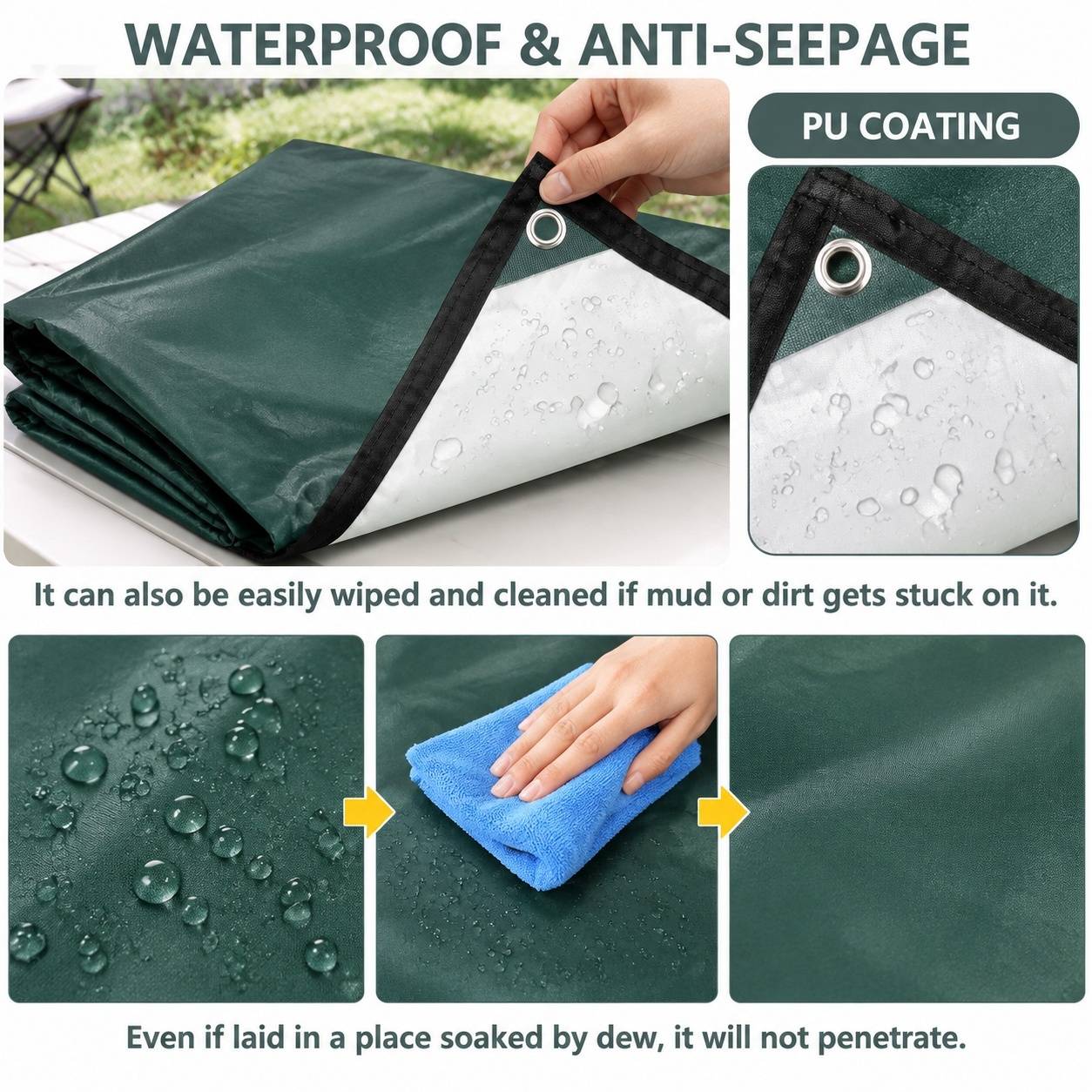 Tente Abri Toile Camping Pliable Imperméable Anti-UV Randonnée - Image 3