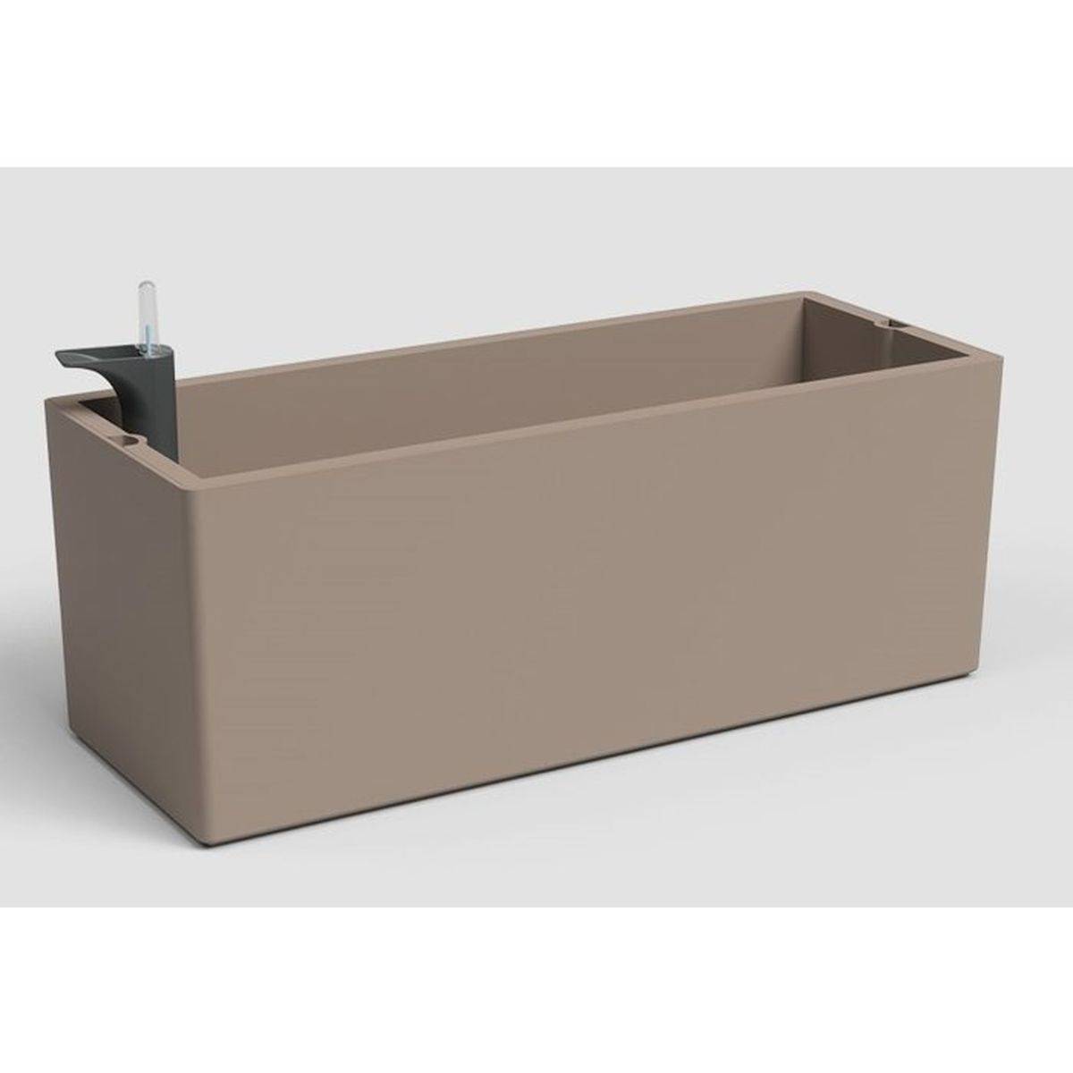 Artevasi - Jardinière rectangulaire à arrosage automatique Rimini 20 x 51 x 20 cm, 17 L, taupe mat - ARTEVASI - Image 1