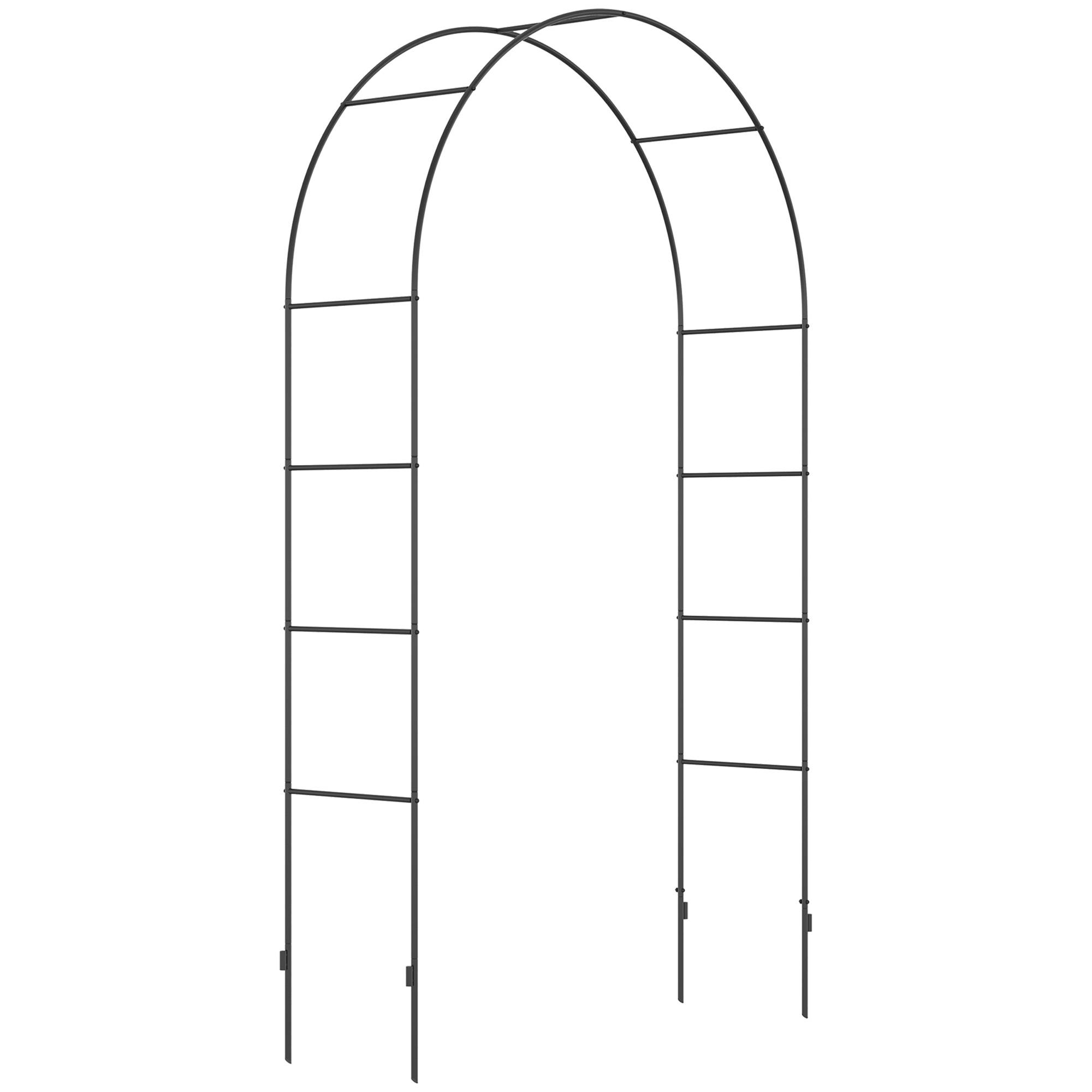 Arche de jardin en métal, noir, 140 x 40 x 240 cm - PANGIVO - Image 1