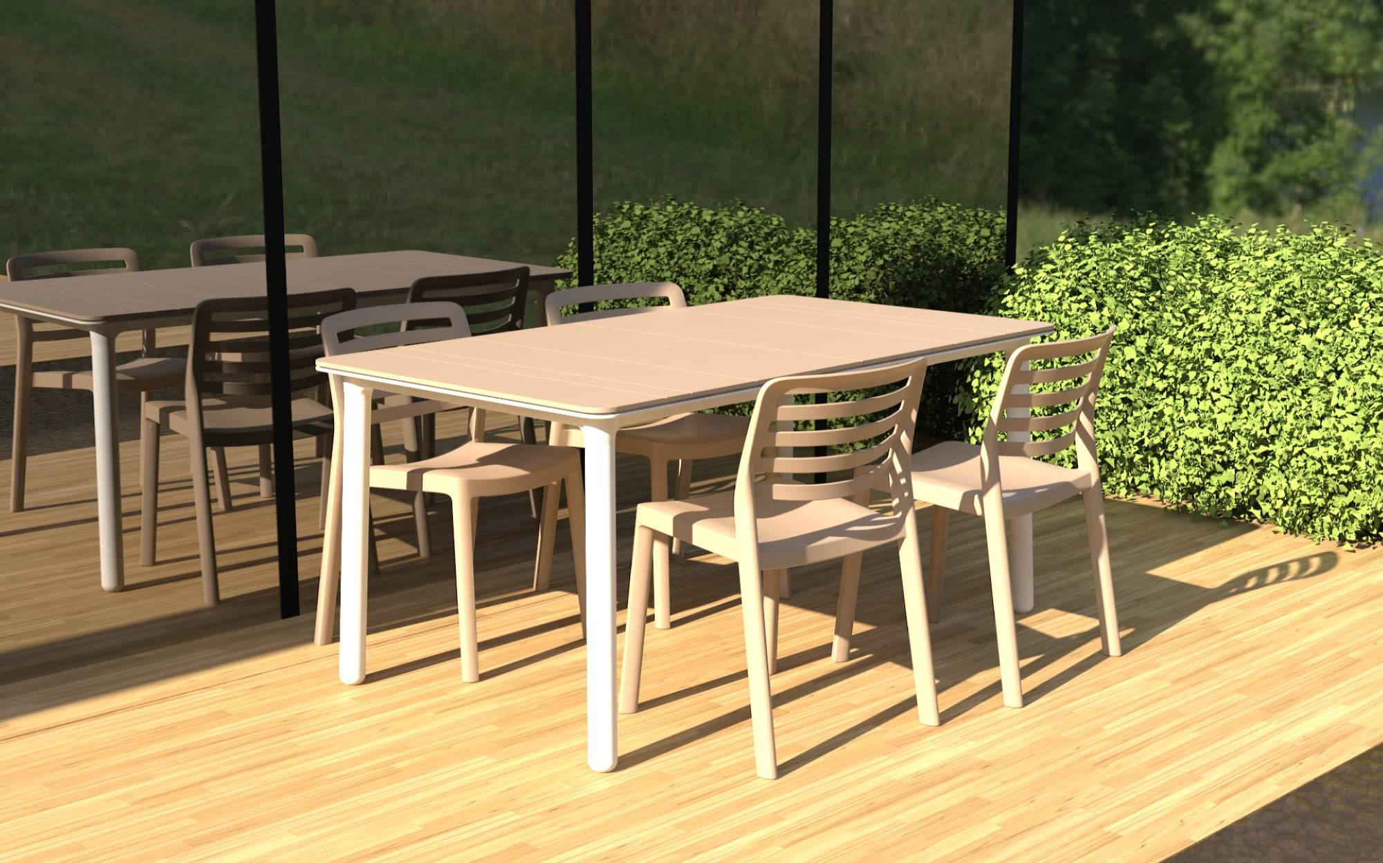 Garbar - Chaises et table Noa160-Wind garbar plastique gris (Lot de 4+1) - Image 4