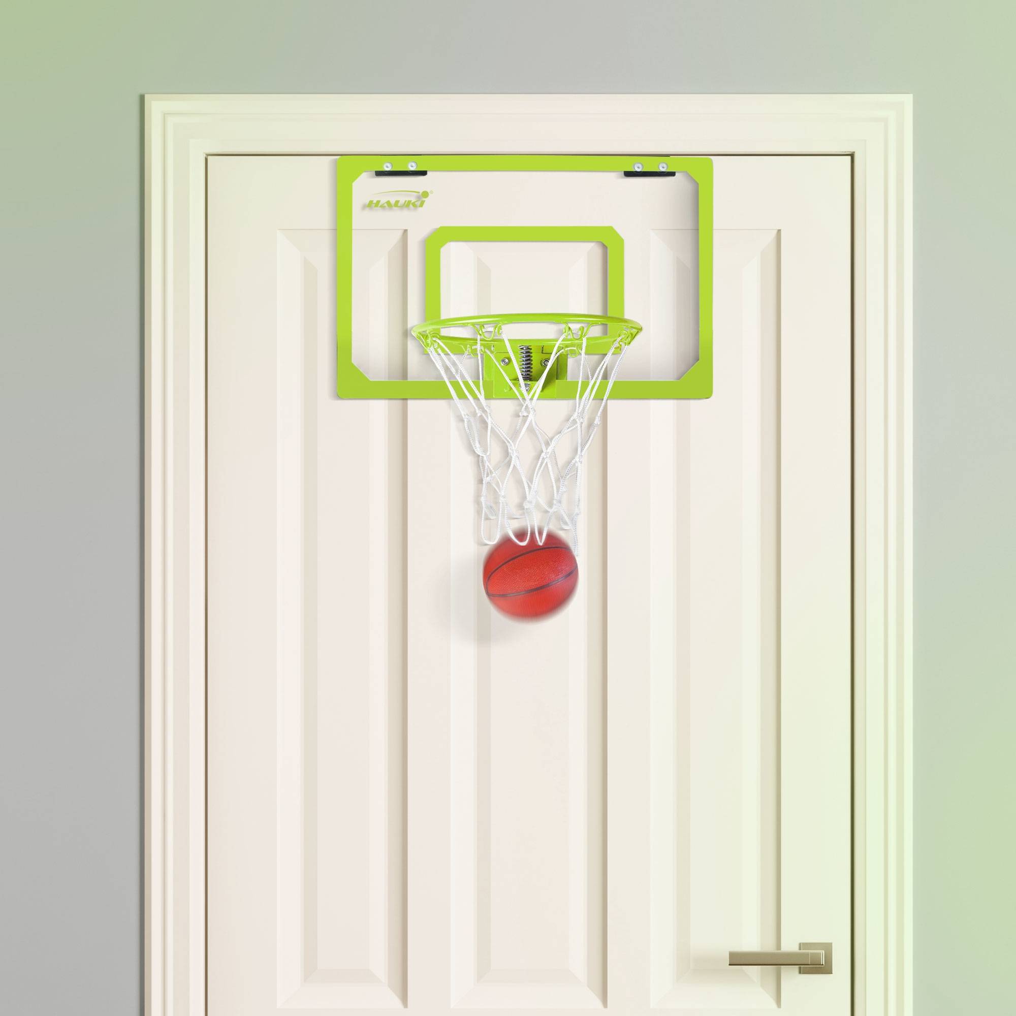 Set panier de basket vert 58x40 cm 3 ballons pompe à balles panneau et anneau - Image 7