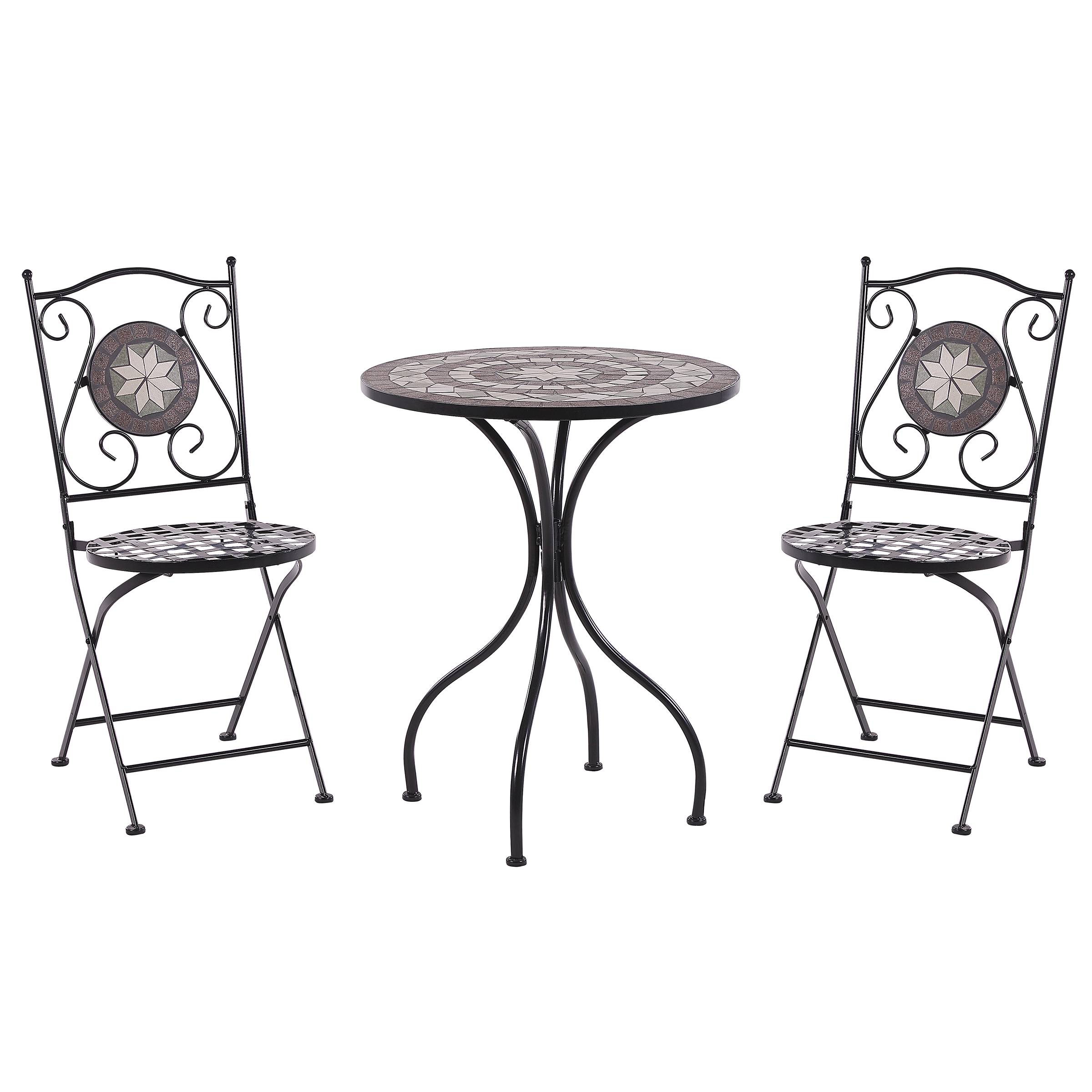 Beliani - Set de bistrot, 2 Personnes Métal Noir CARIATI - Beliani - Imagen 4