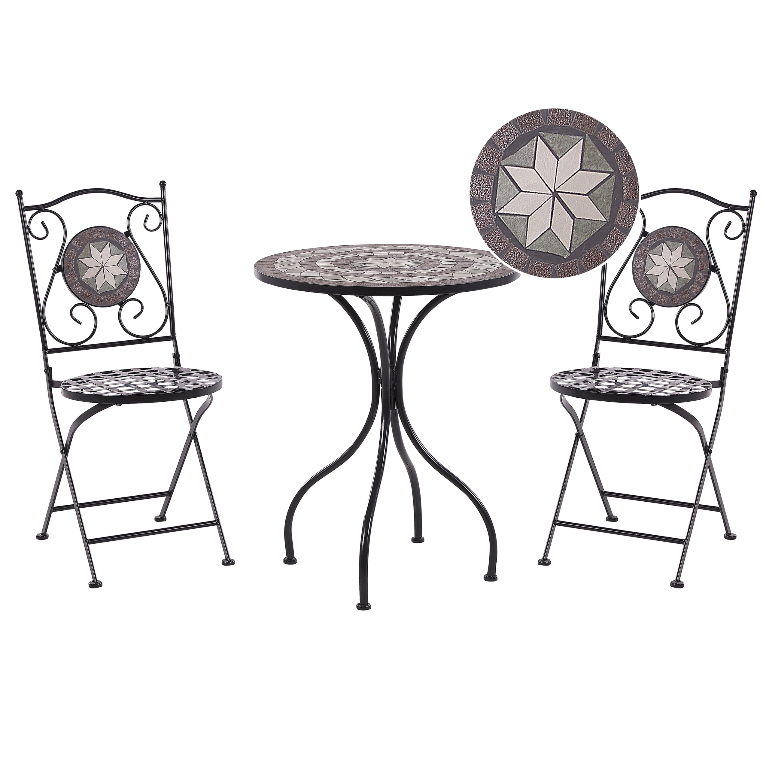 Beliani - Set de bistrot, 2 Personnes Métal Noir CARIATI - Beliani - Imagen 2