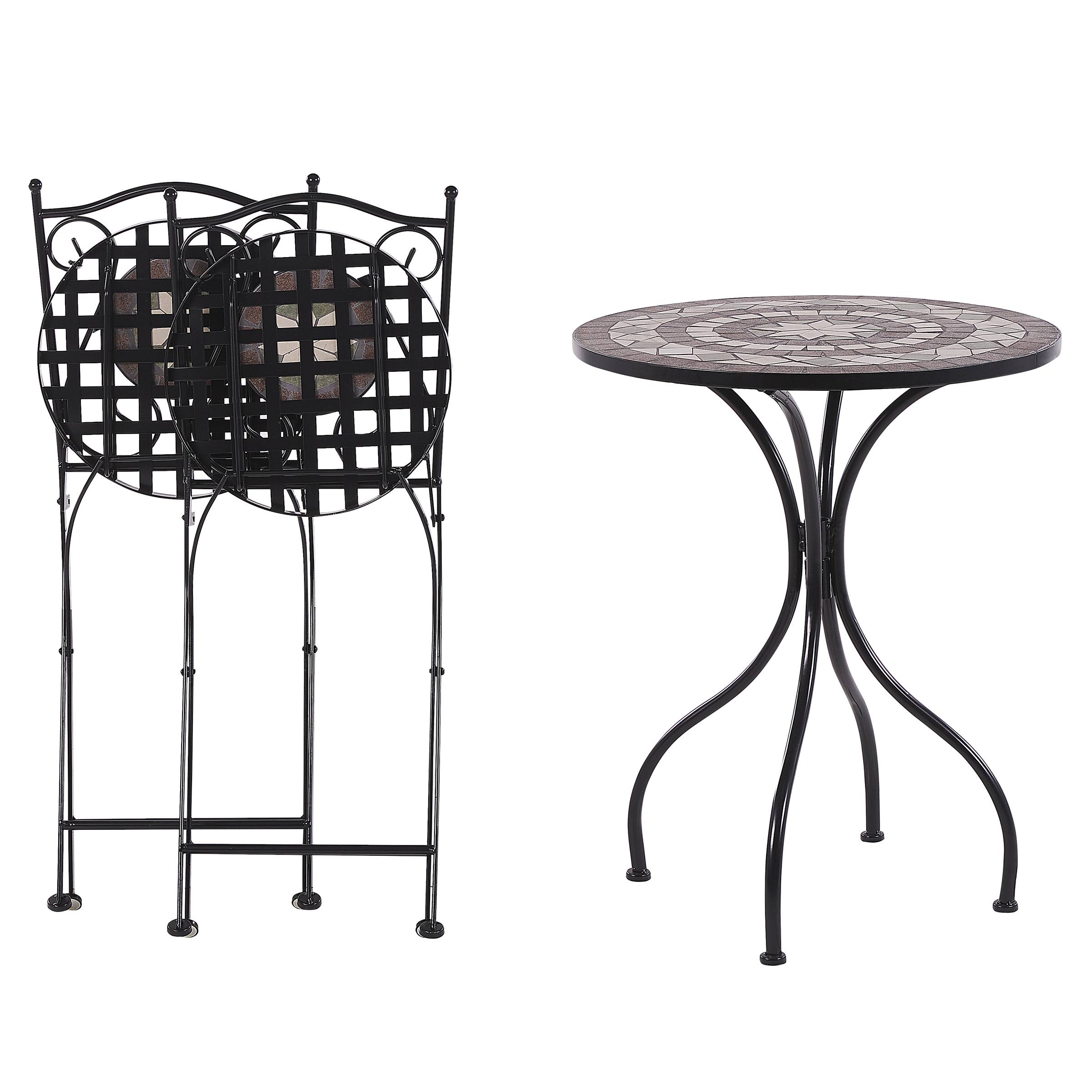 Beliani - Set de bistrot, 2 Personnes Métal Noir CARIATI - Beliani - Imagen 5