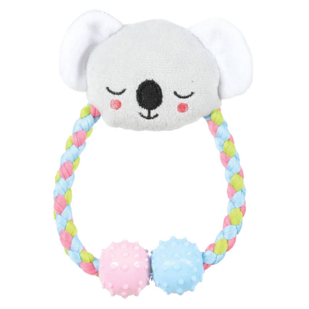 Animallparadise - animallparadise - Peluche Tiny ourson gris corde 15 cm jouet pour chiots - Imagen 1