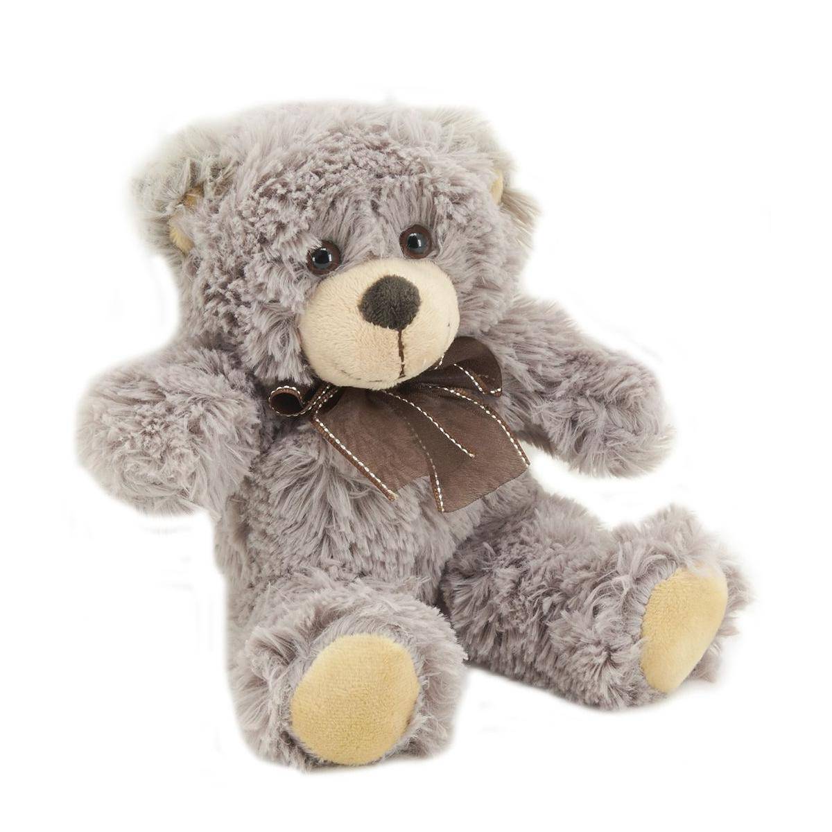 Aubry Gaspard - Peluche ours en acrylique gris foncé 20 cm - Imagen 1