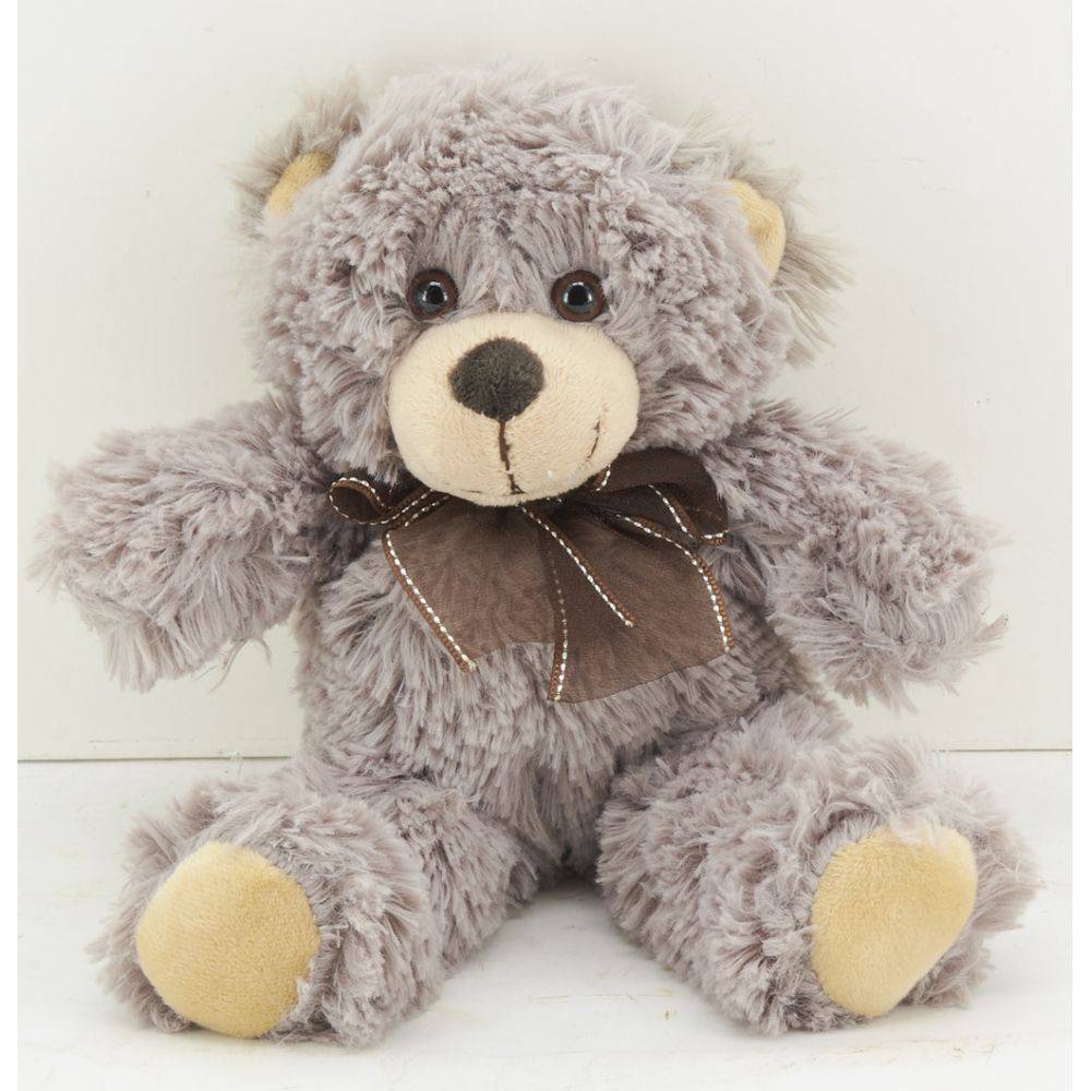Aubry Gaspard - Peluche ours en acrylique gris foncé 20 cm - Imagen 4