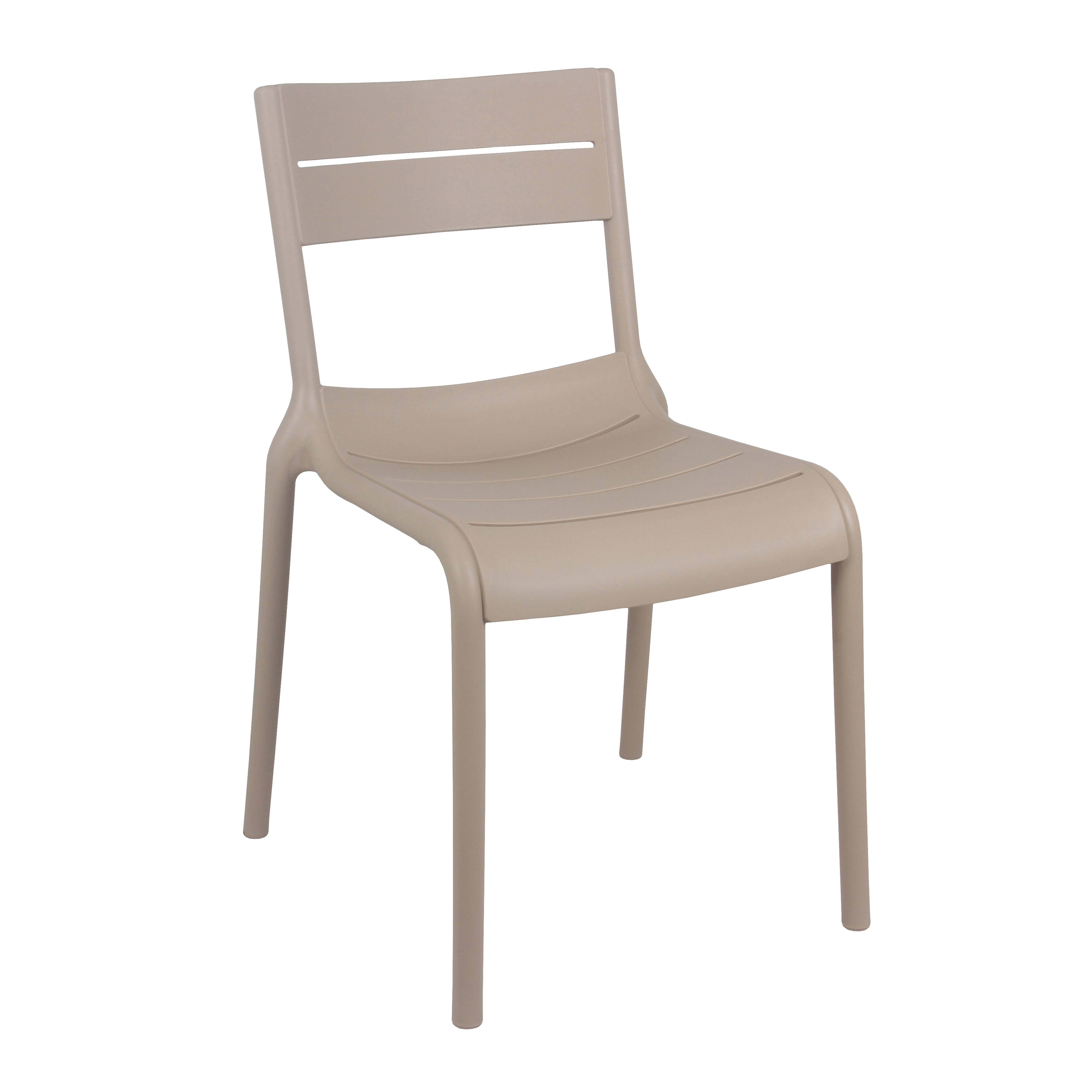 Oviala - Chaise beige de terrasse en plastique Paname - Oviala - Imagen 1