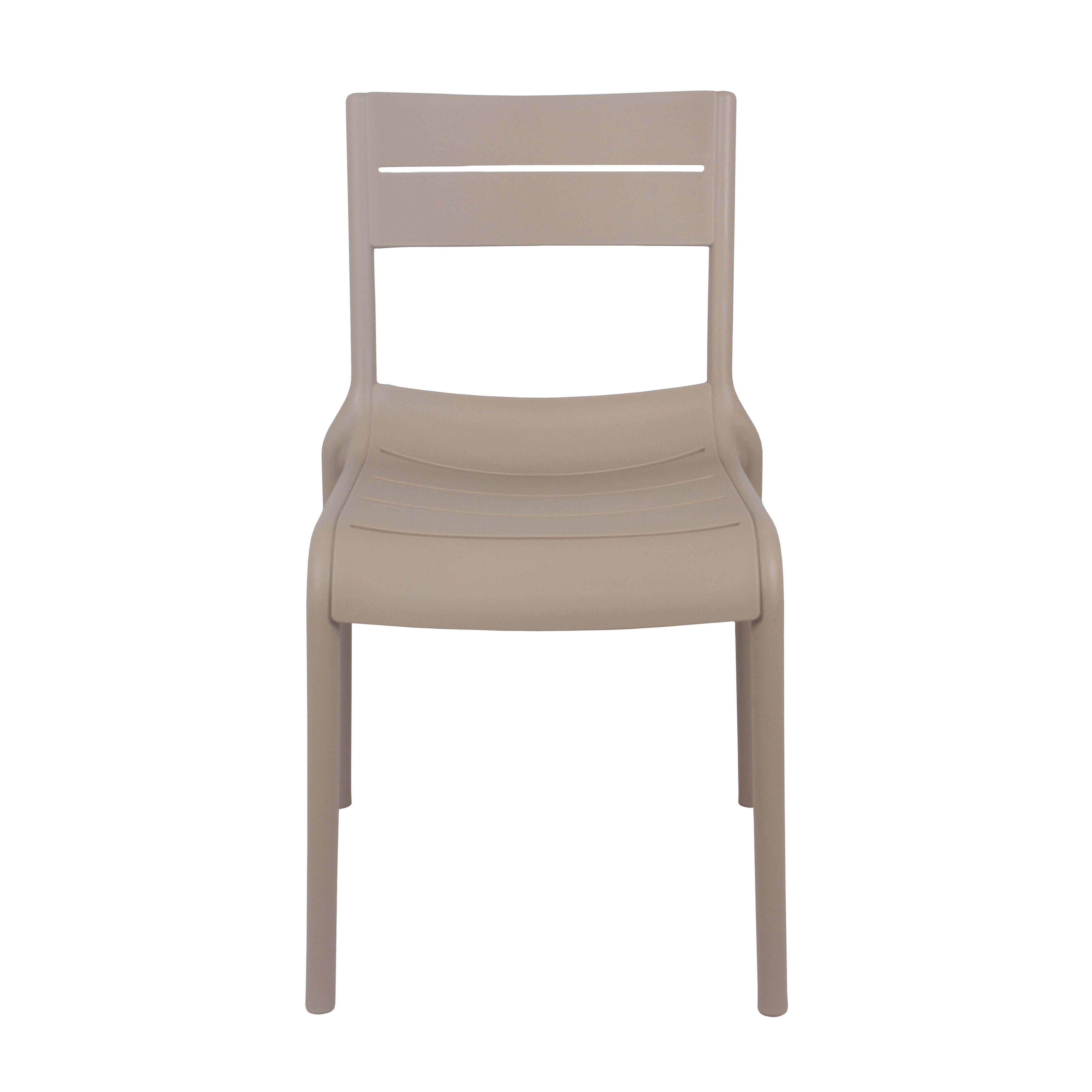Oviala - Chaise beige de terrasse en plastique Paname - Oviala - Imagen 5