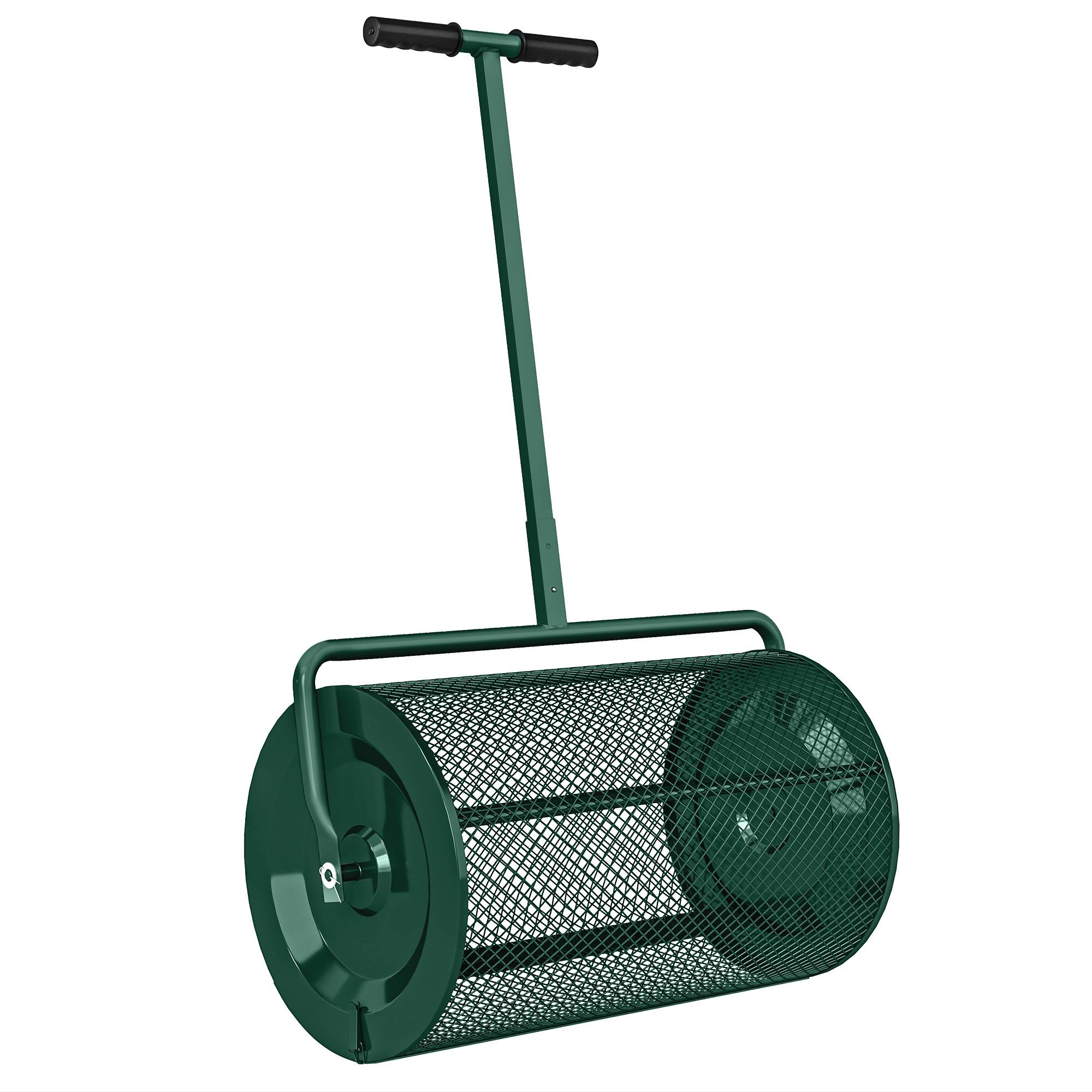 ComfortXL - Épandeur compost métal vert 75 L tambour 61 x 40 cm jardin pelouse poignée réglable distribution uniforme - Image 10