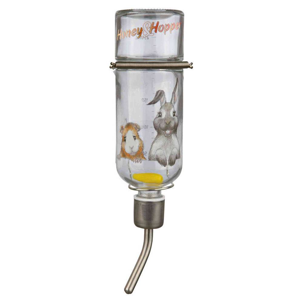 Biberon en verre,  Honey & Hopper. 250 ml.  pour rongeur. chinchillas, lapins. - Imagen 1