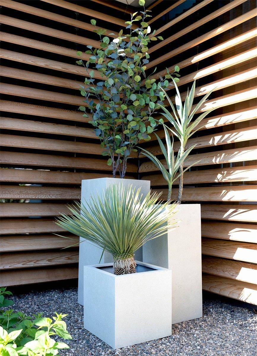 Pot Grigo Cube Blanc Antique 60 cm- La Green Touch - Imagen 2