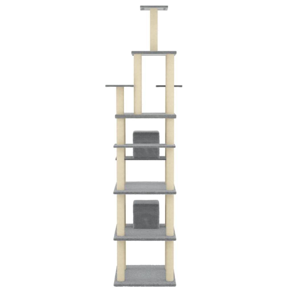 Vidaxl - Arbre à chat avec griffoirs en sisal Gris clair 216 cm vidaXL 171528 - Imagen 6