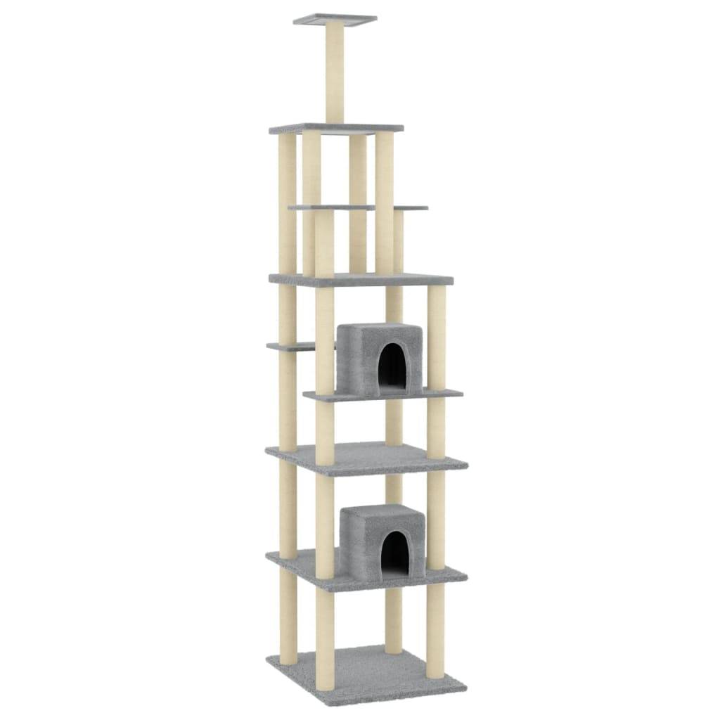 Vidaxl - Arbre à chat avec griffoirs en sisal Gris clair 216 cm vidaXL 171528 - Imagen 2
