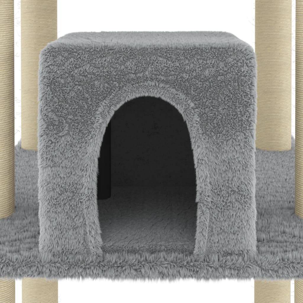 Vidaxl - Arbre à chat avec griffoirs en sisal Gris clair 216 cm vidaXL 171528 - Imagen 4
