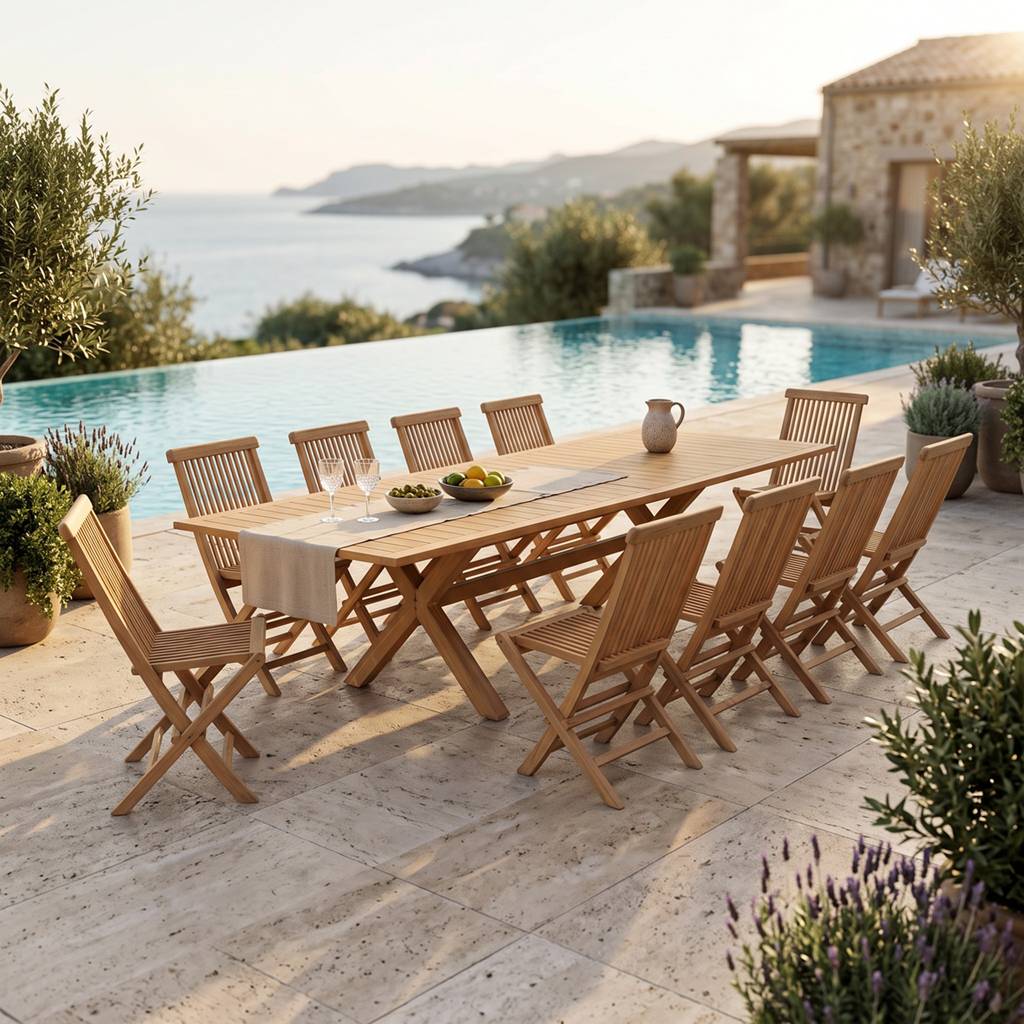 Teck'Attitude - Salon de jardin en teck massif Malibu, 10 places - TECK'Attitude - Image 2
