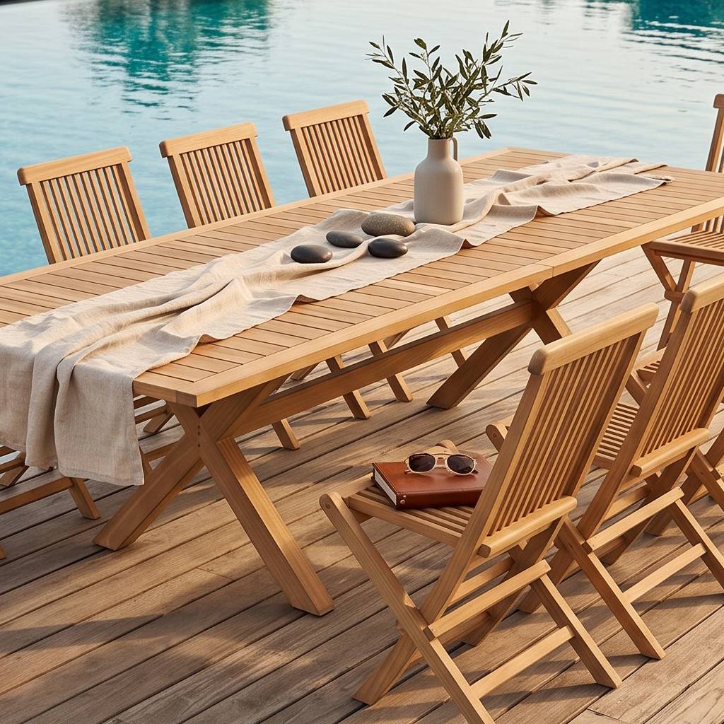 Teck'Attitude - Salon de jardin en teck massif Malibu, 10 places - TECK'Attitude - Image 3
