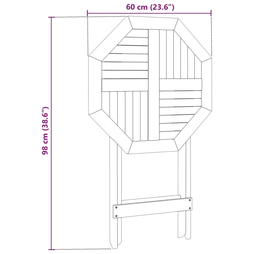 Table de Balcon Pliante Ronde Ø60cm en Bois d'Acacia Massif, Idéale Petits Espaces – ComfortXL Outdoor Living - Image 7
