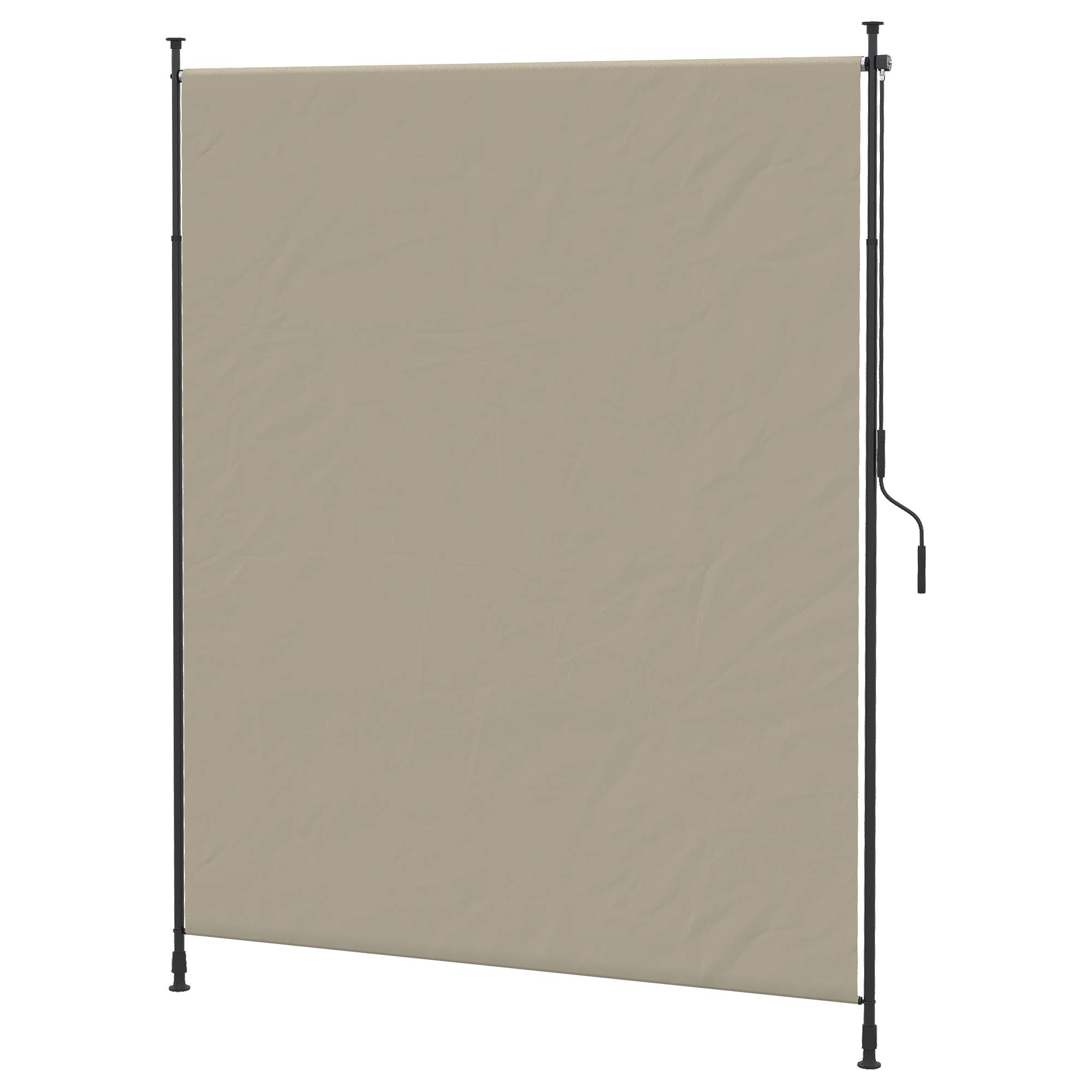 Outsunny - Store vertical brise-vue manivelle sans perçage protection UV 200x305 cm cadre aluminium sable - Outsunny - Image 1