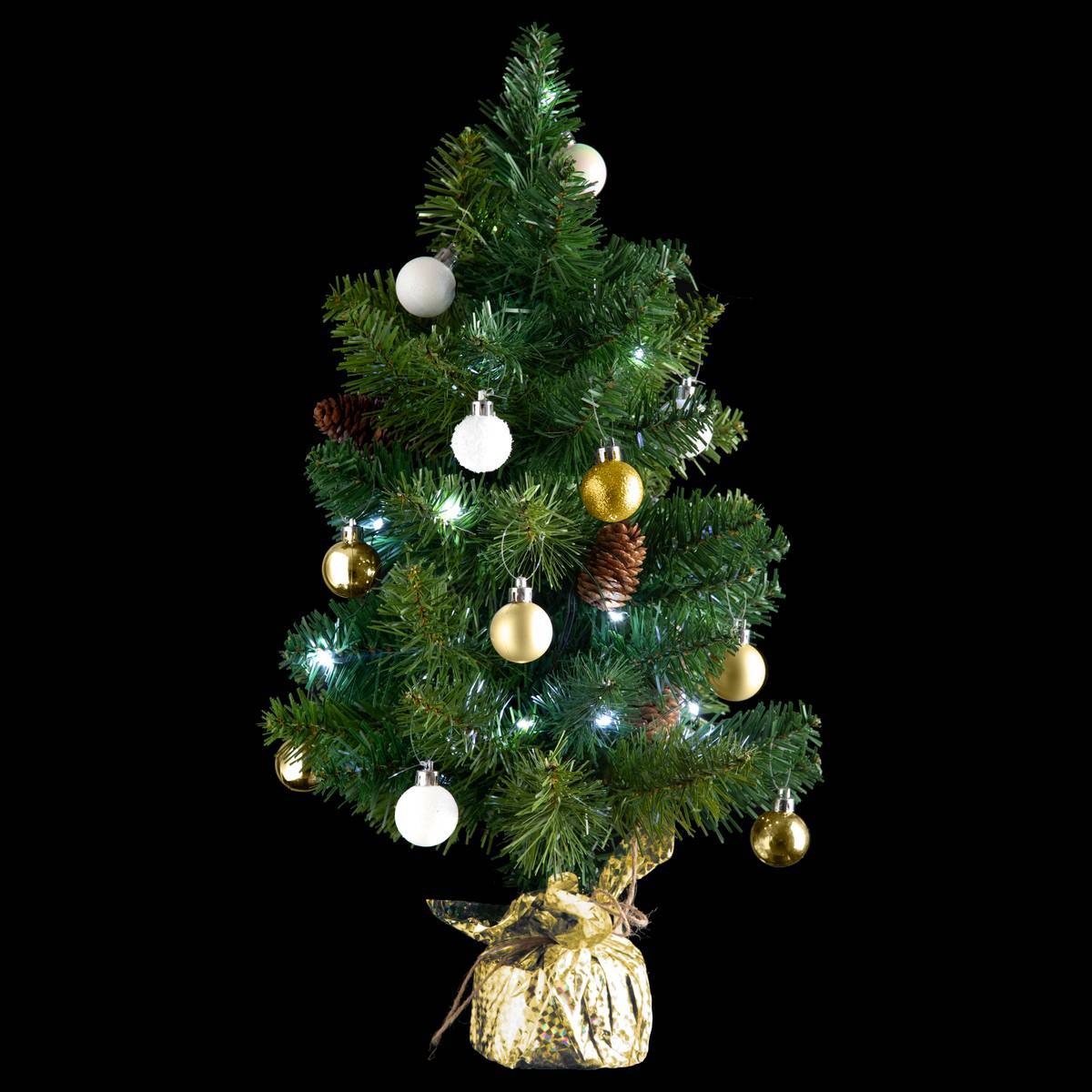 Atmosphera - Sapin H.50cm avec décorations et guirlande lumineuse copper 20 LED en box palette assorti - Atmosphera Créateur d'intérieur - Imagen 1