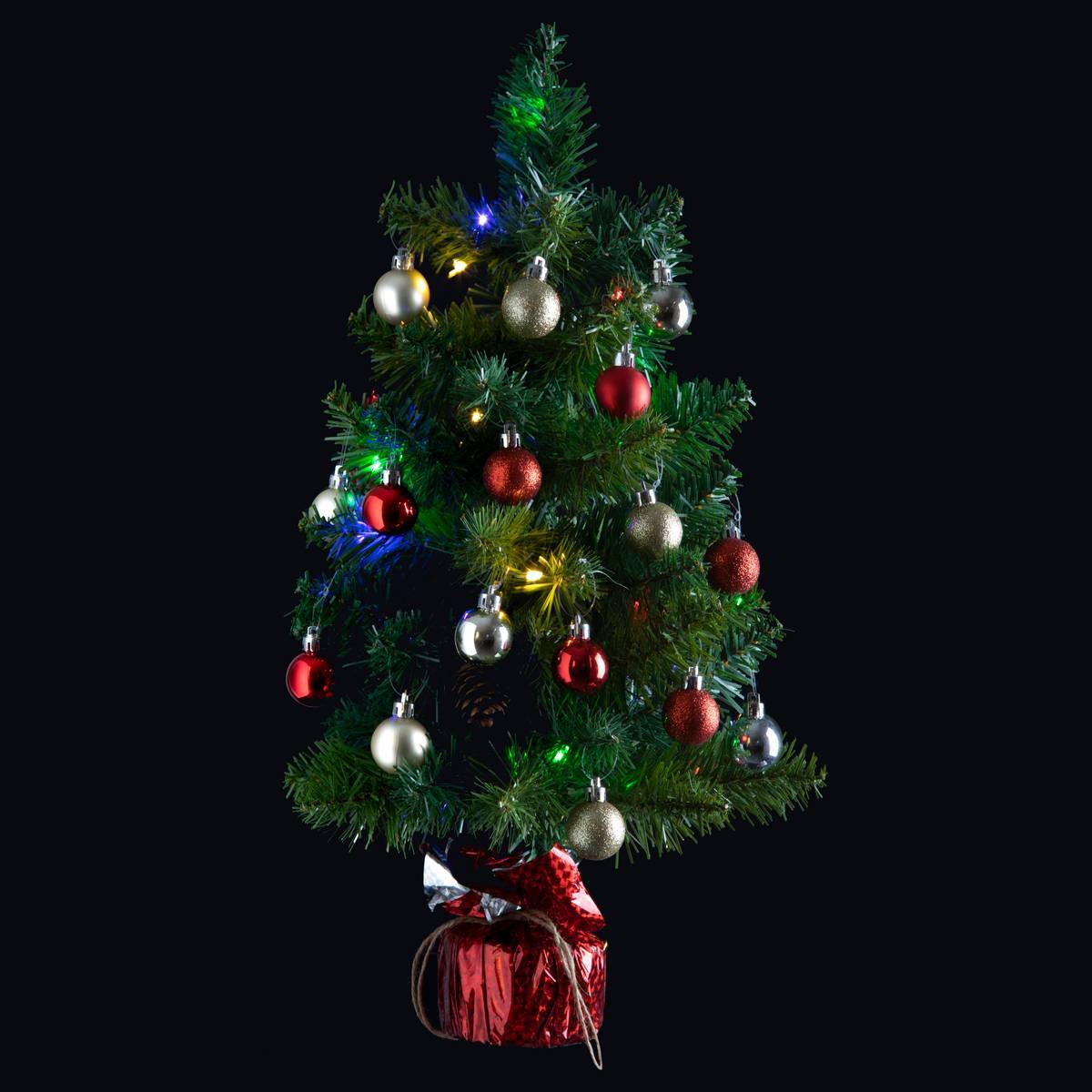 Atmosphera - Sapin H.50cm avec décorations et guirlande lumineuse copper 20 LED en box palette assorti - Atmosphera Créateur d'intérieur - Imagen 2