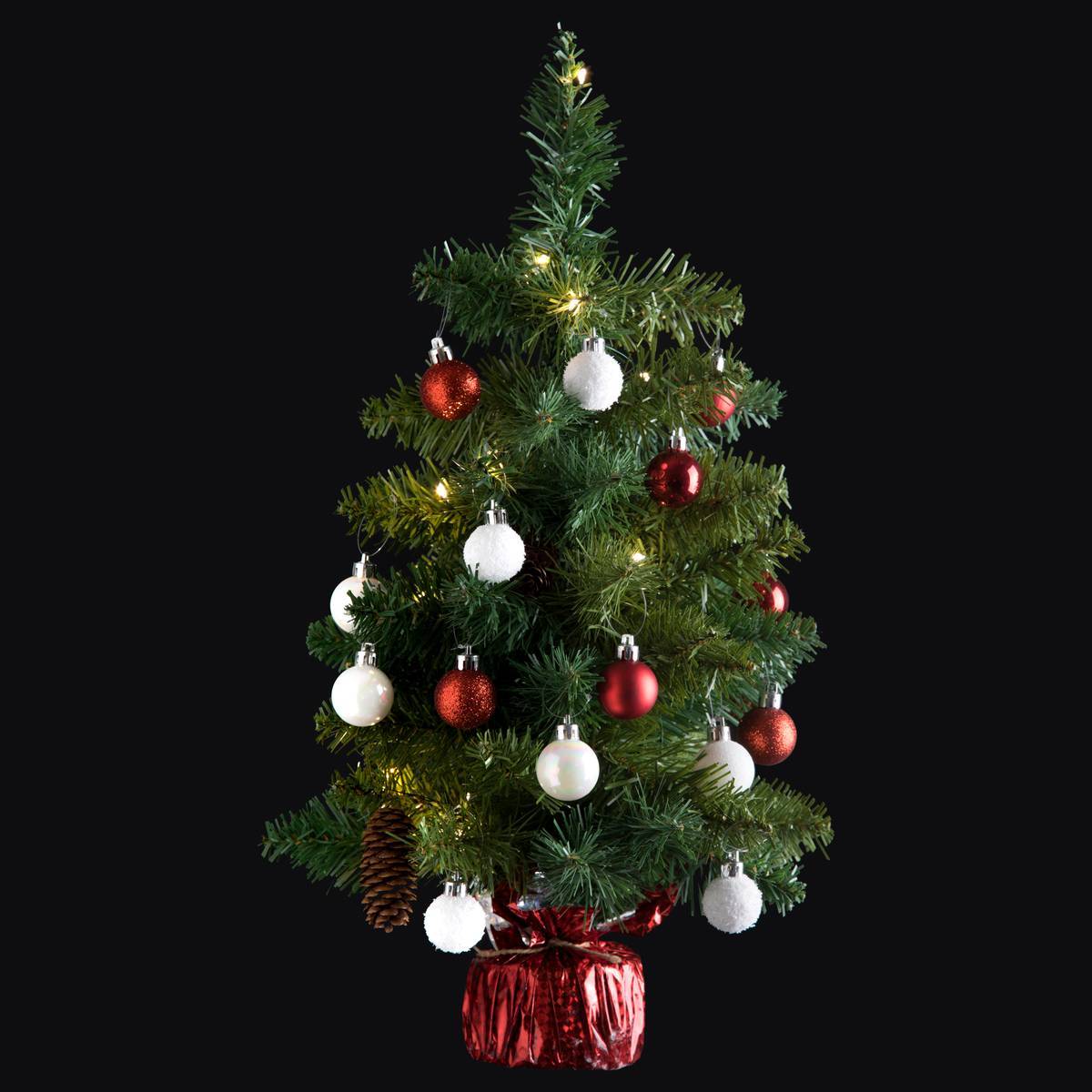 Atmosphera - Sapin H.50cm avec décorations et guirlande lumineuse copper 20 LED en box palette assorti - Atmosphera Créateur d'intérieur - Imagen 3