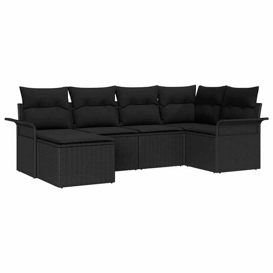 ComfortXL - Salon de jardin 6 places polyrotin avec rangement et table à hauteur réglable pour extérieur Noir – ComfortXL Outdoor Living - Image 2