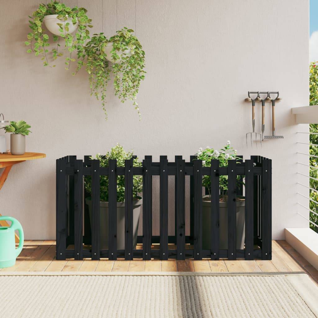 ComfortXL - Potager sur pied en bois design noir hauteur 70cm 150x50cm – ComfortXL Outdoor Living - Image 1
