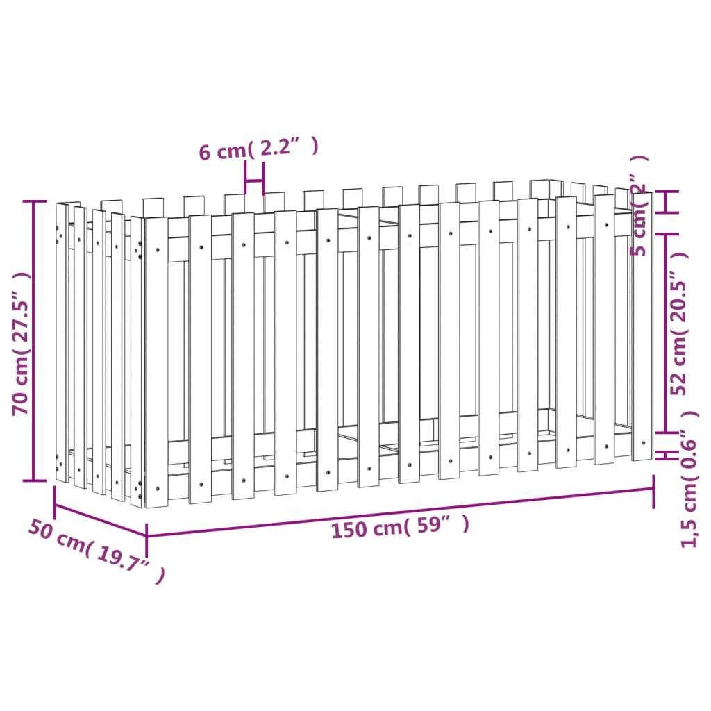 ComfortXL - Potager sur pied en bois design noir hauteur 70cm 150x50cm – ComfortXL Outdoor Living - Image 9