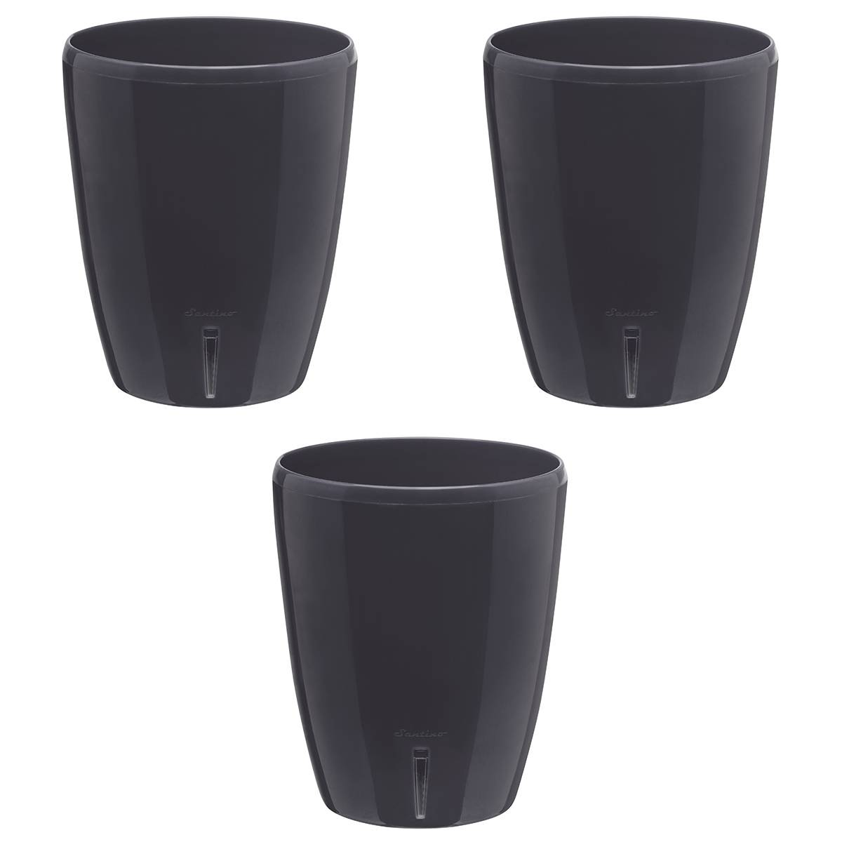 Gt Garden - Lot de 3 pots pour orchidées avec réserve d'eau - Orchidea anthracite 2 litres - GT GARDEN - Imagen 1