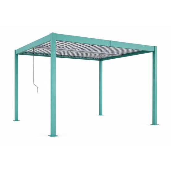 Pergola bioclimatique structure et lames orientables en aluminium vert 4x3m RHODES - Image 1