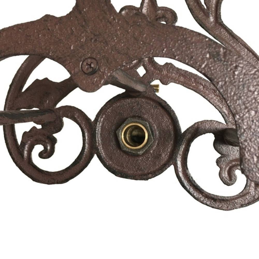 Enrouleur support mural porte tuyau arrosage robinet fonte marron 36cm Chemin de campagne - Imagen 6