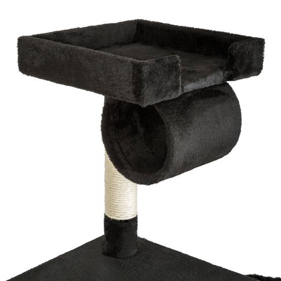 Helloshop26 - Arbre à chat griffoir grattoir niche jouet animaux peluché noir 141 cm - Image 3