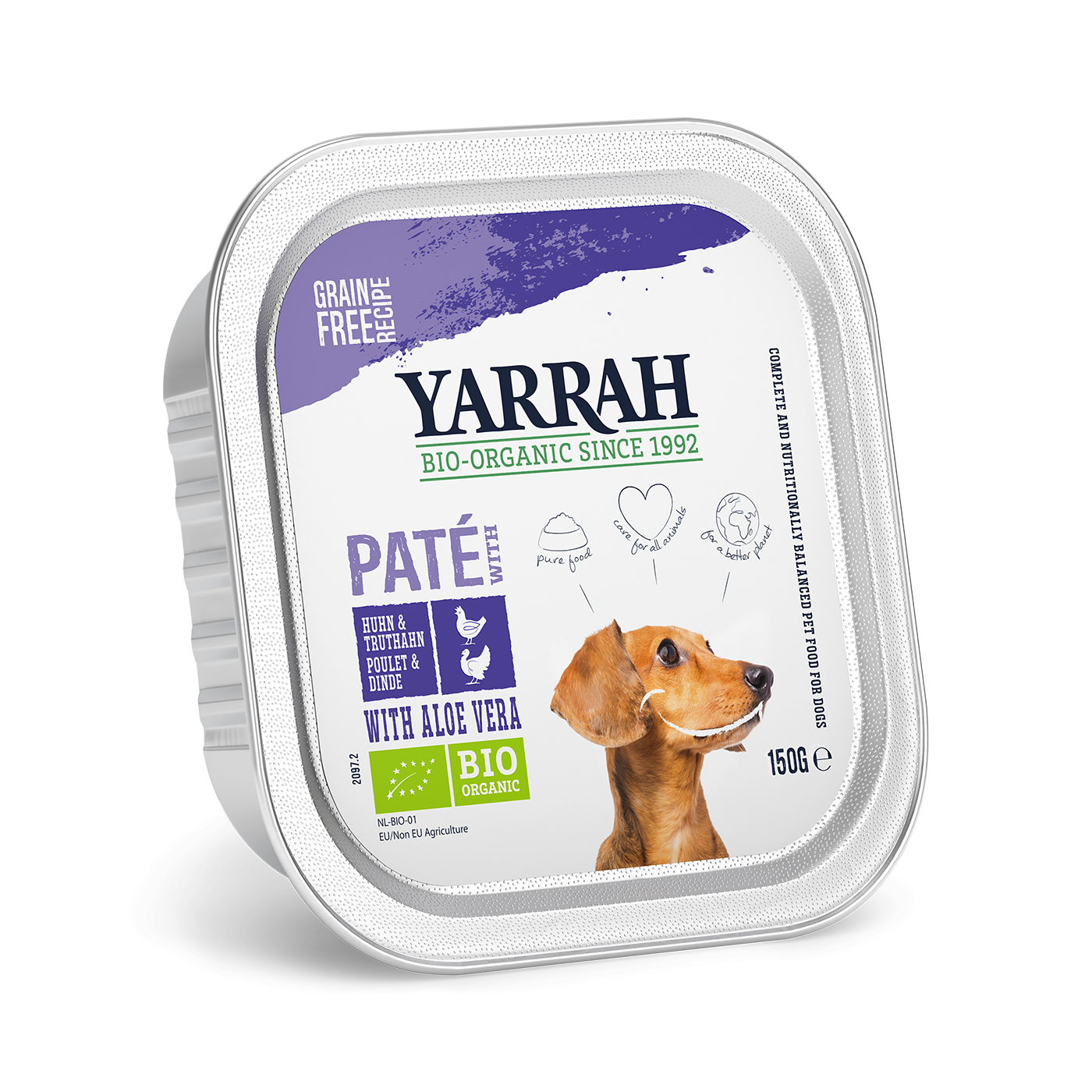 Yarrah - Pâtées Bio Sans Céréales Poulet & Dinde pour Chien - Imagen 1