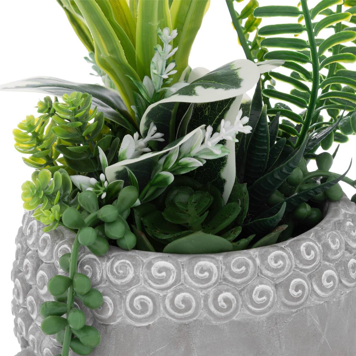 Plante artificielle Bouddha pot gravé H 30 cm - Imagen 2