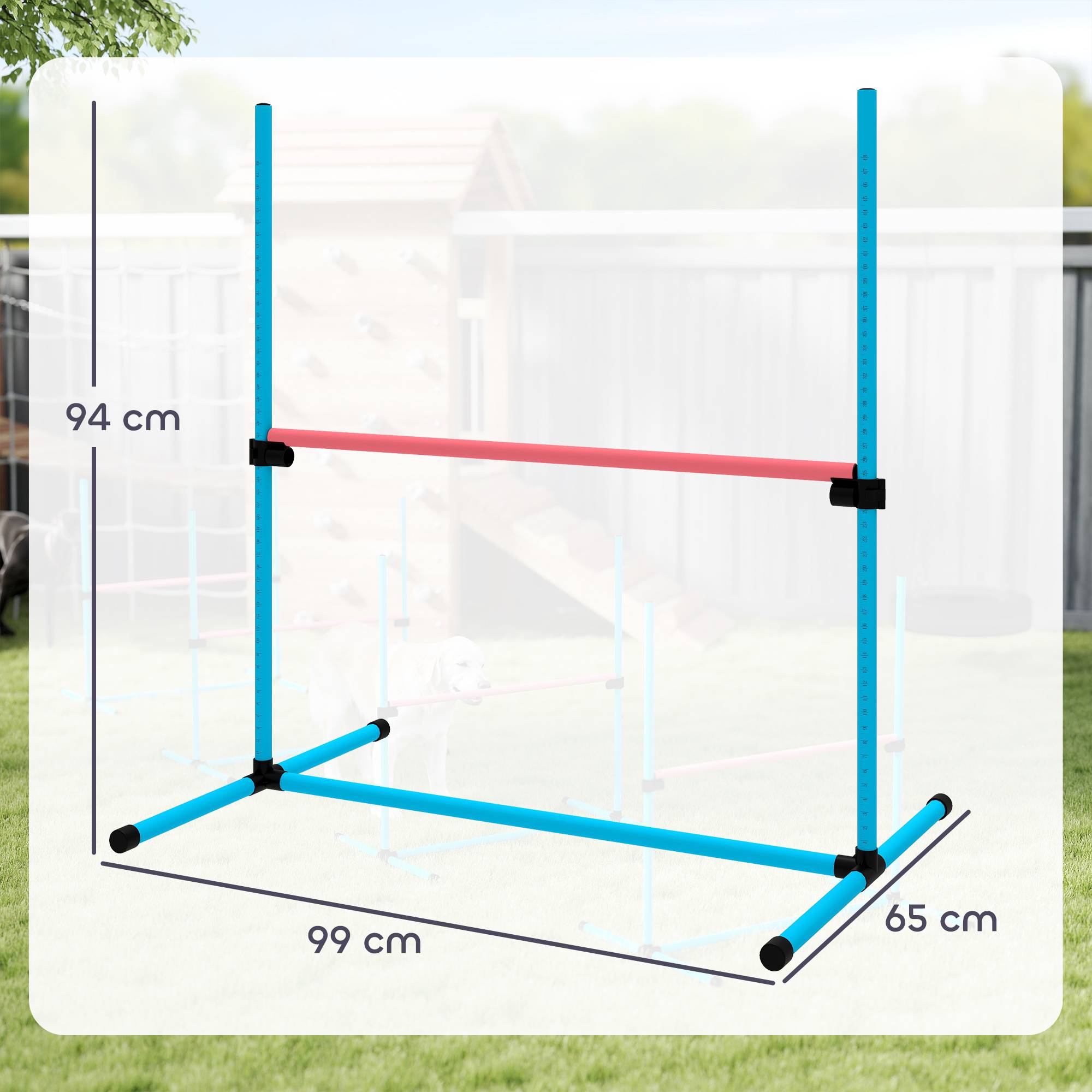 Kit d'agilité pour chien plastique bleu clair 99 x 65 x 94 cm - PANGIVO - Image 5