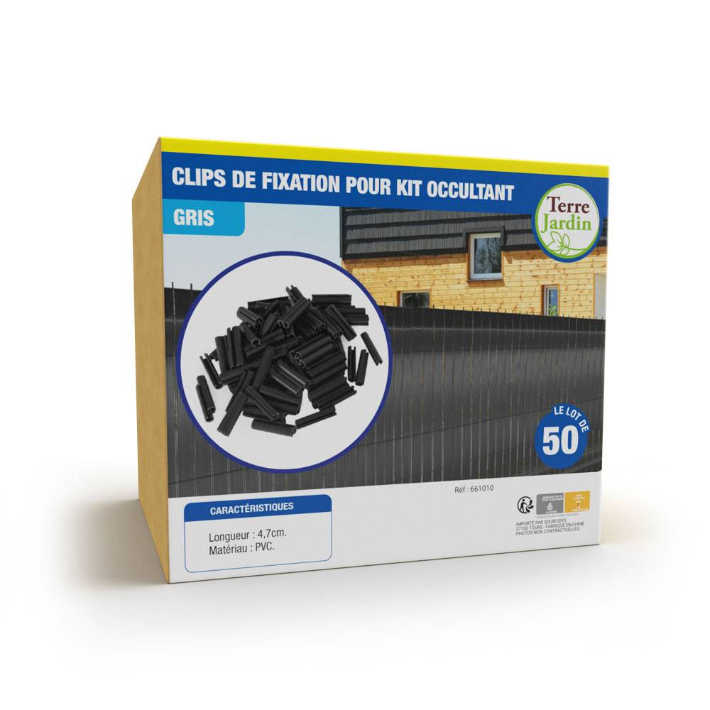 Sans Marque - Clips de fixation pour kit brise vue occultant - lot de 50 - Imagen 3