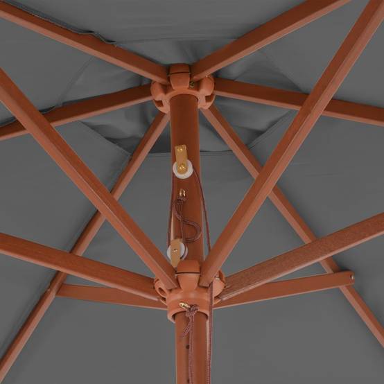 PANGIVO - Parasol d'extérieur avec mât en bois anthracite 270 x 244 cm - PANGIVO - Image 5