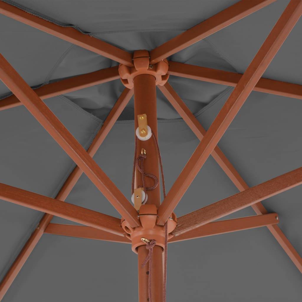 PANGIVO - Parasol d'extérieur avec mât en bois anthracite 270 x 244 cm - PANGIVO - Image 5