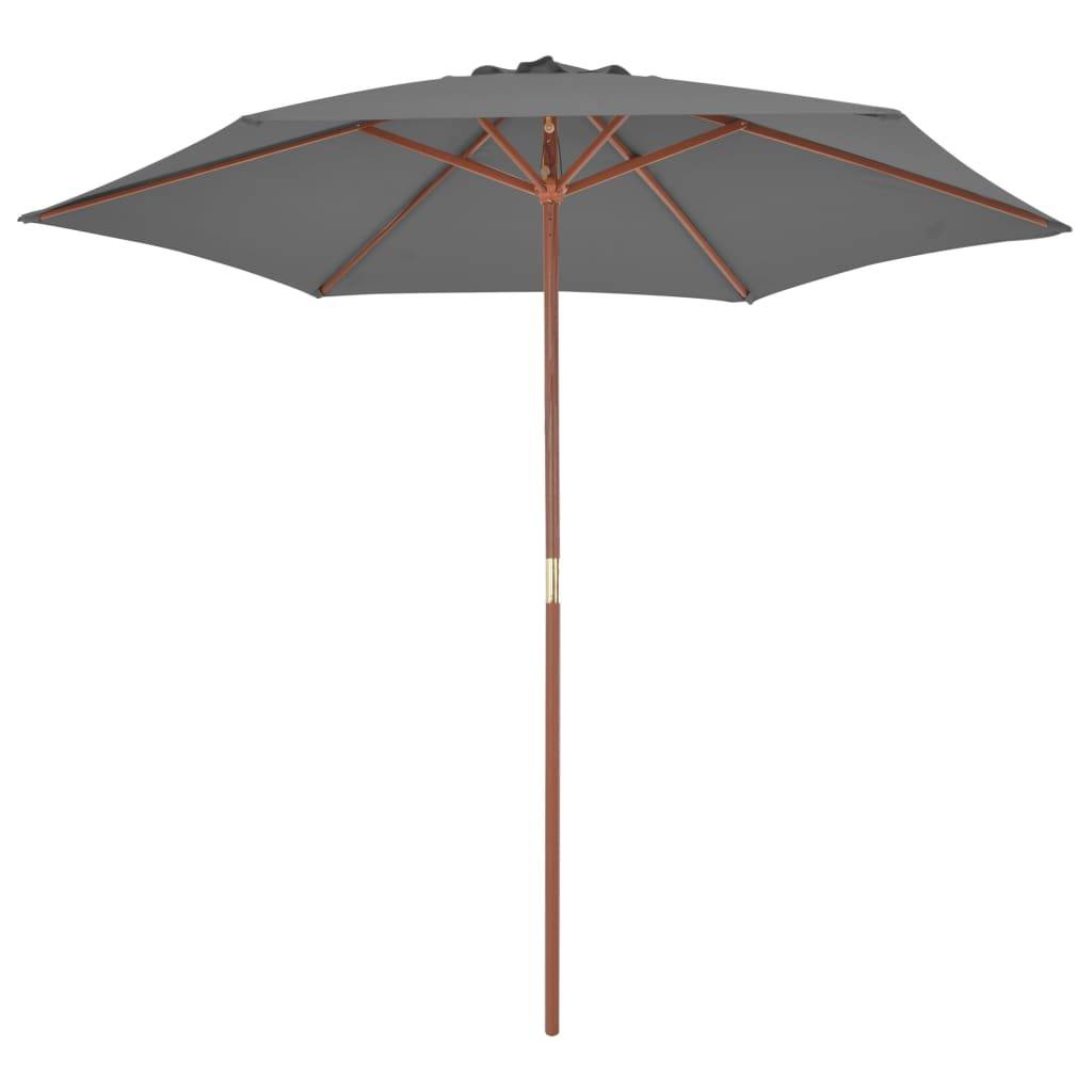 PANGIVO - Parasol d'extérieur avec mât en bois anthracite 270 x 244 cm - PANGIVO - Image 2